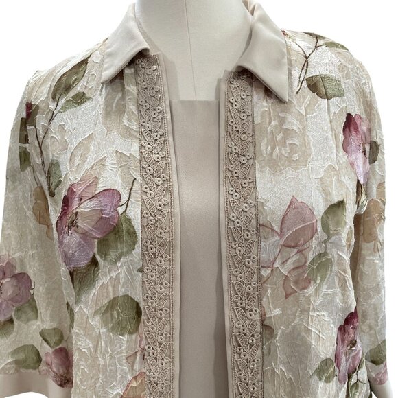 RM Richards 3 Piece Set Floral Jacket Top Pants Size 18 Grannycore Modest Outfit - Picture 9 of 14